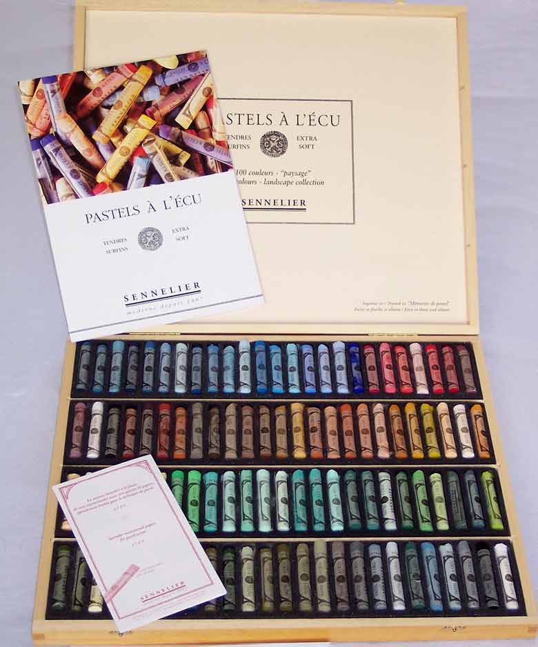 Sennelier Soft Pastels - Set of 100, Portrait Colors, Wood Box